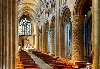6 nights Biking Englands Cathedrals York to Durham, Inside Durham Cathedral